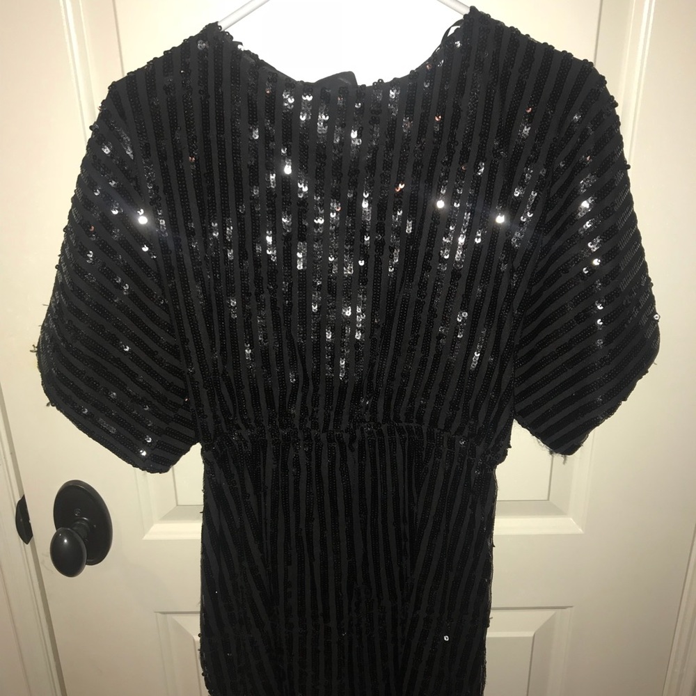 Black sequin mini dress